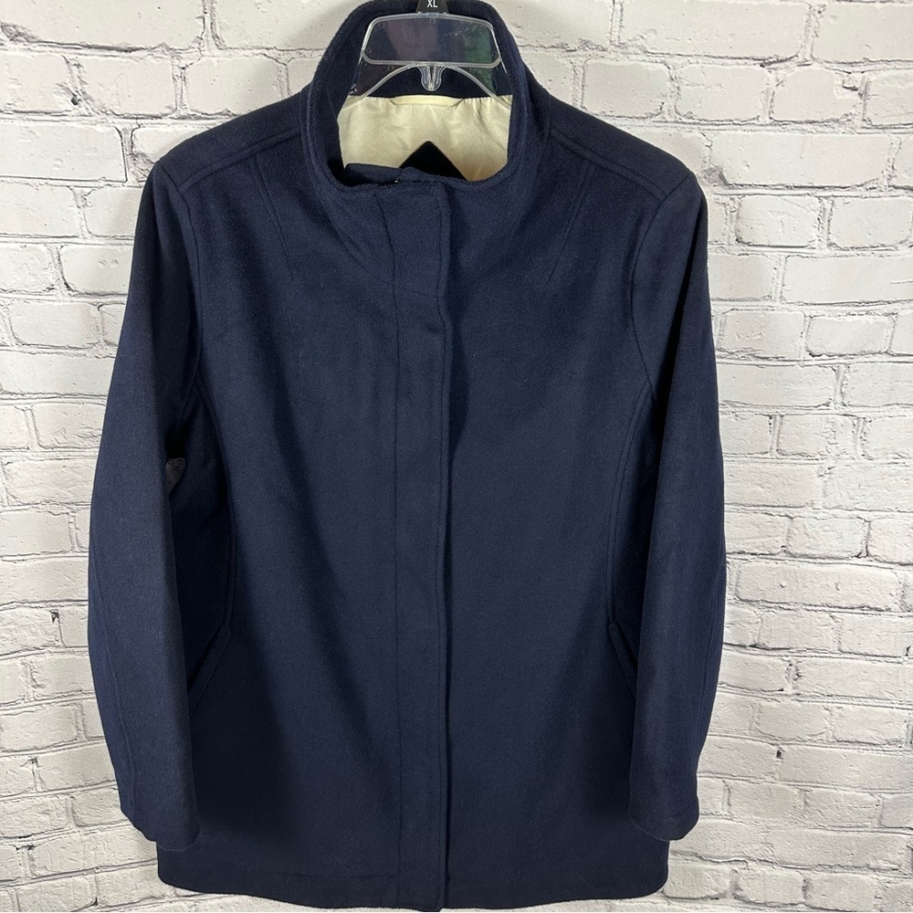 Pendleton Campbell Wool Coat Striped Water Resistant Windblocking Navy L NWOT